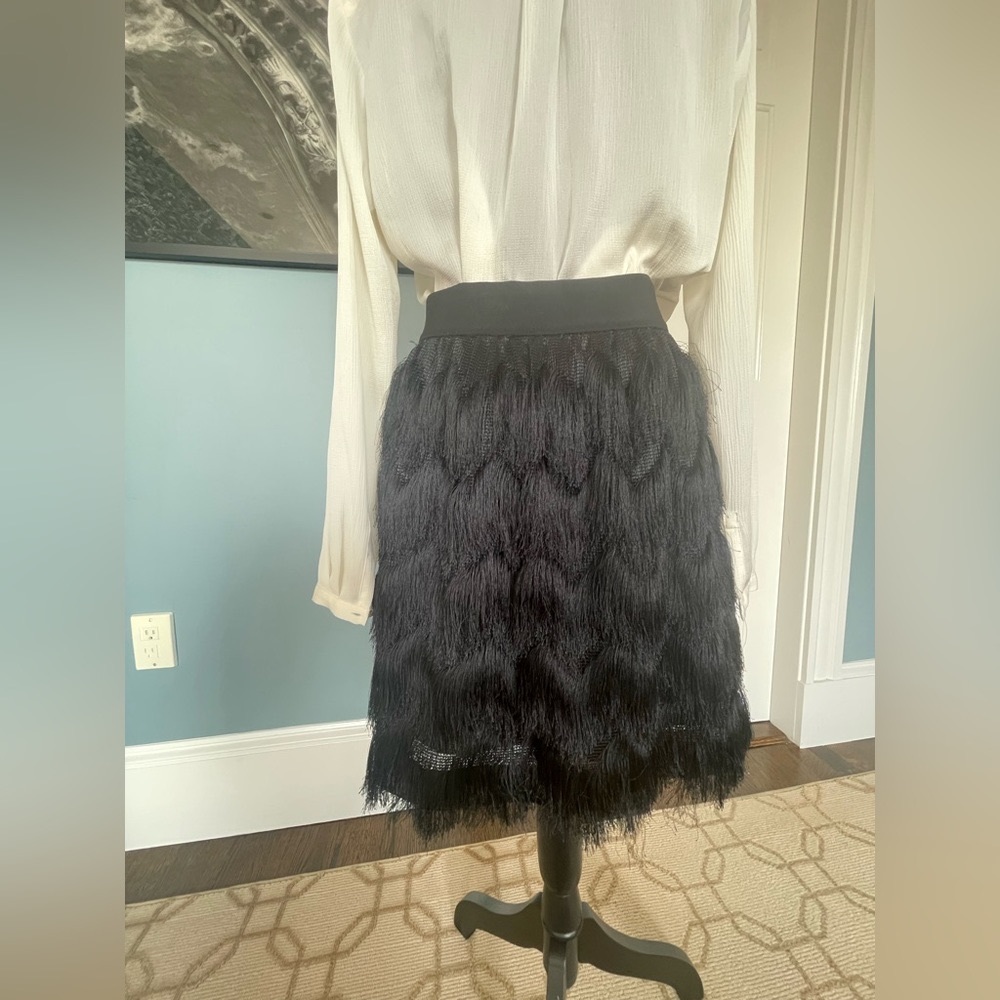 Banana Republic black fringe flapper skirt - size S